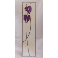Rennie Mackintosh style handcrafted stained glass effect mirror Reeds 10x40cm   253767939320
